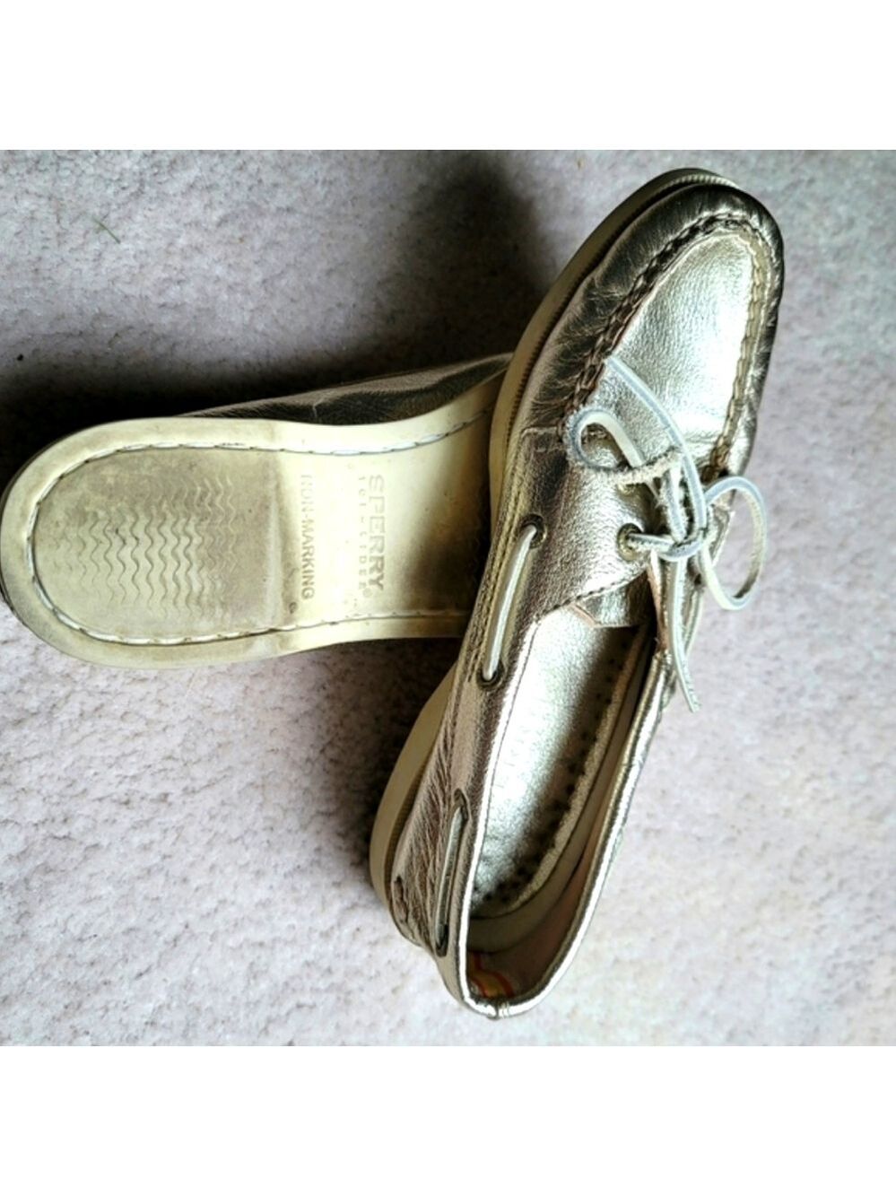 Sperry Top-Sider for J. Crew Women's Gold Metallic Boat Shoes Size 6.5 M